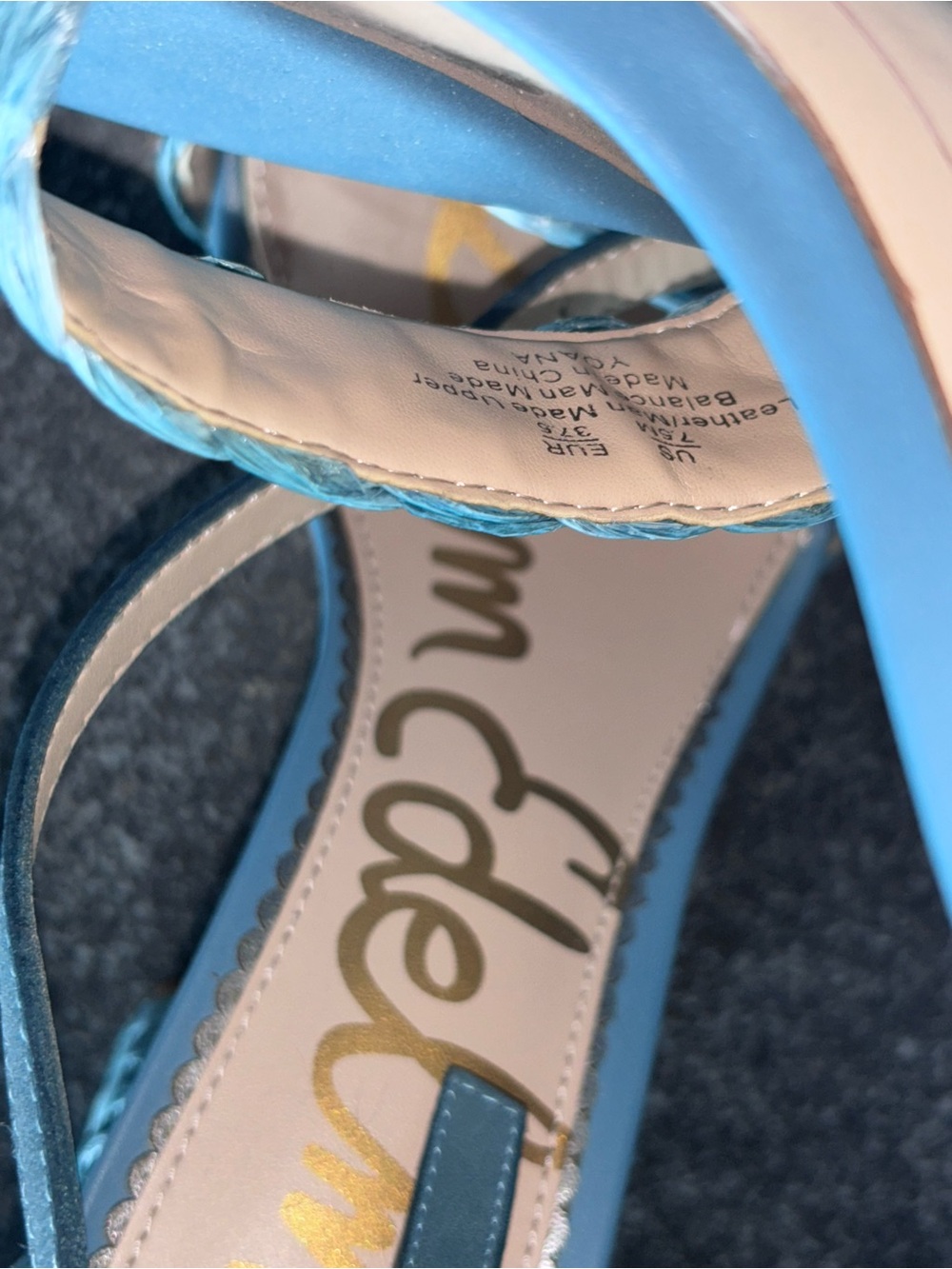 Sam Edelman Blue Braided Block Heel Sandals - Picture 5 of 6